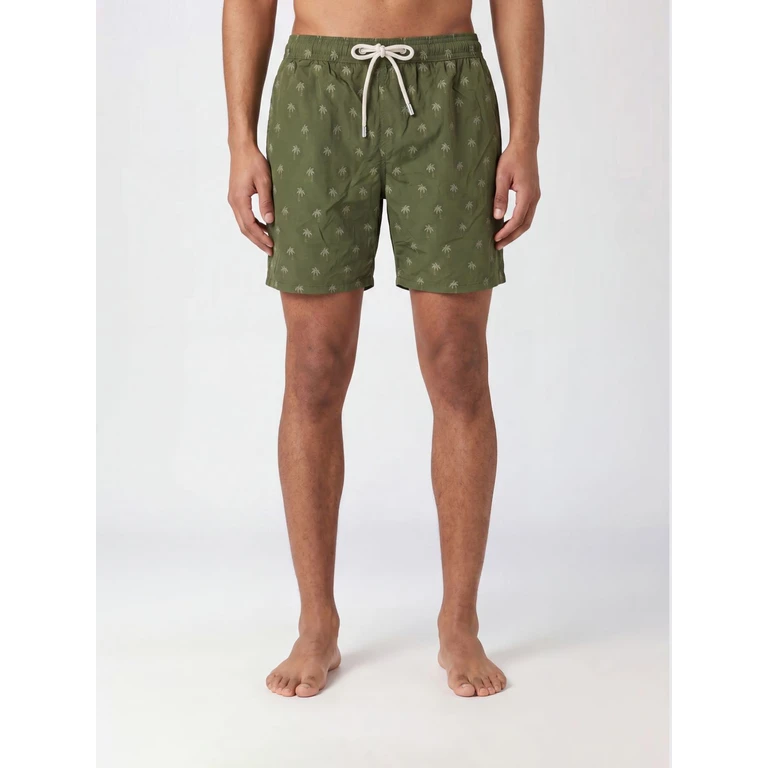 Graphic Print Swim Shorts with Drawstring Waist (PATM00401056H)