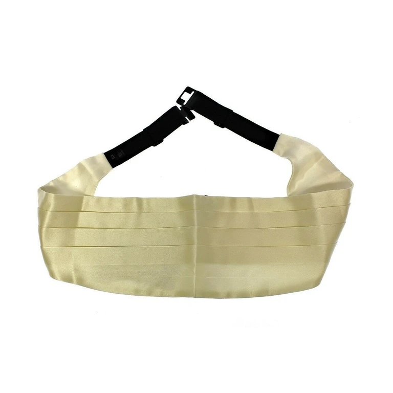 Dolce & Gabbana White Waist Silk Cummerbund Belt - Men