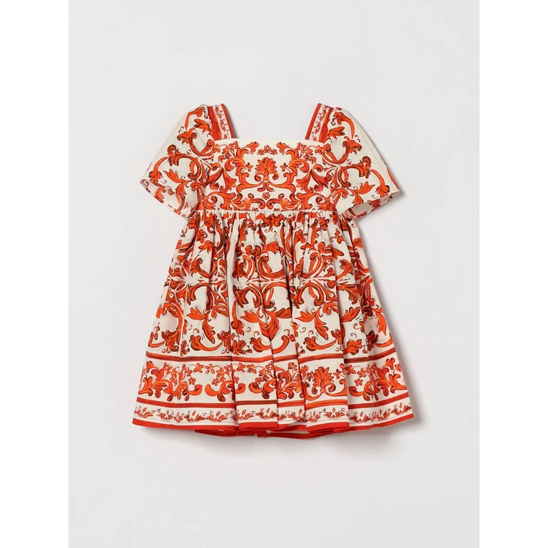 Girl's Majolica Print Poplin Dress and Bloomers Set (L24DT9G7P4NIO5DQ)