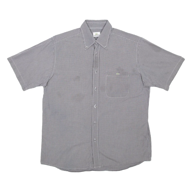 LACOSTE Mens Shirt Grey Check M