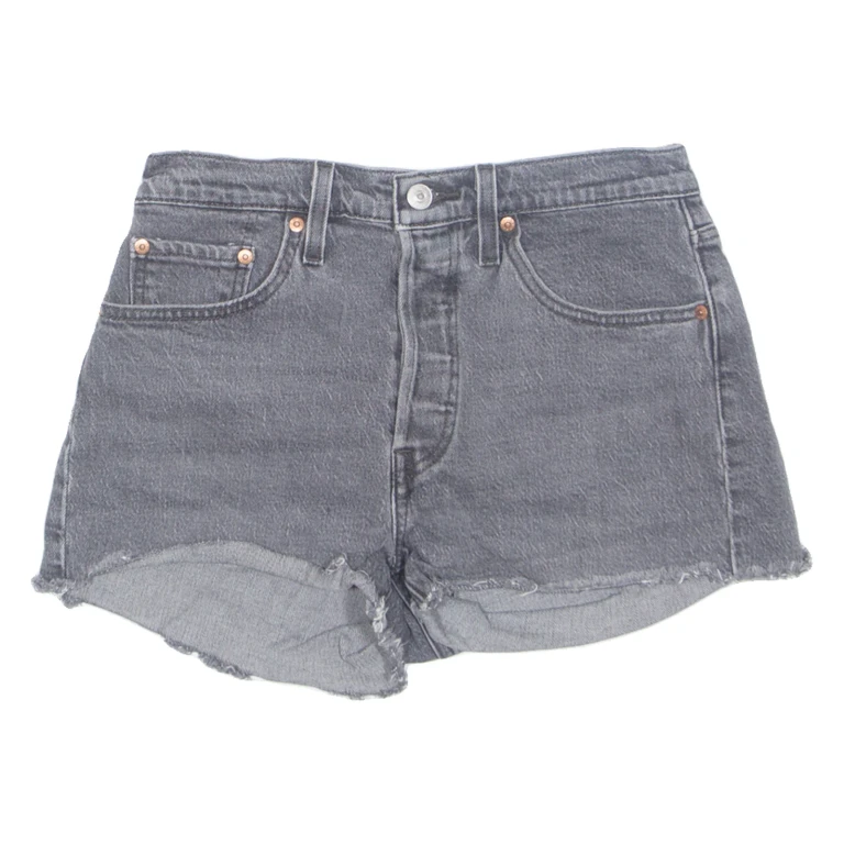 LEVI'S Cut Off 501 Premium E Womens Denim Shorts Black S W28