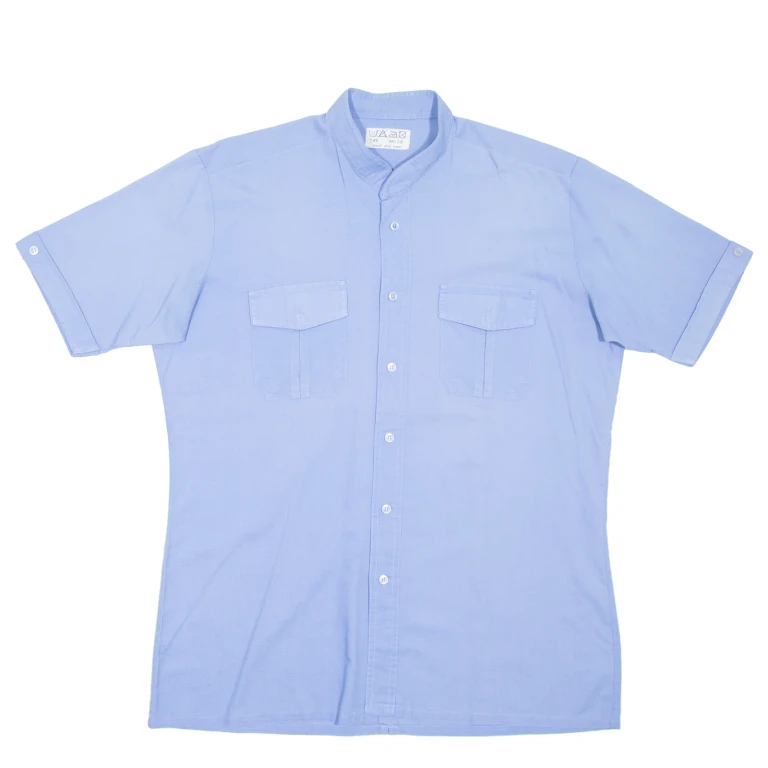 Mens Plain Shirt Blue M (UU3-080724-4125)