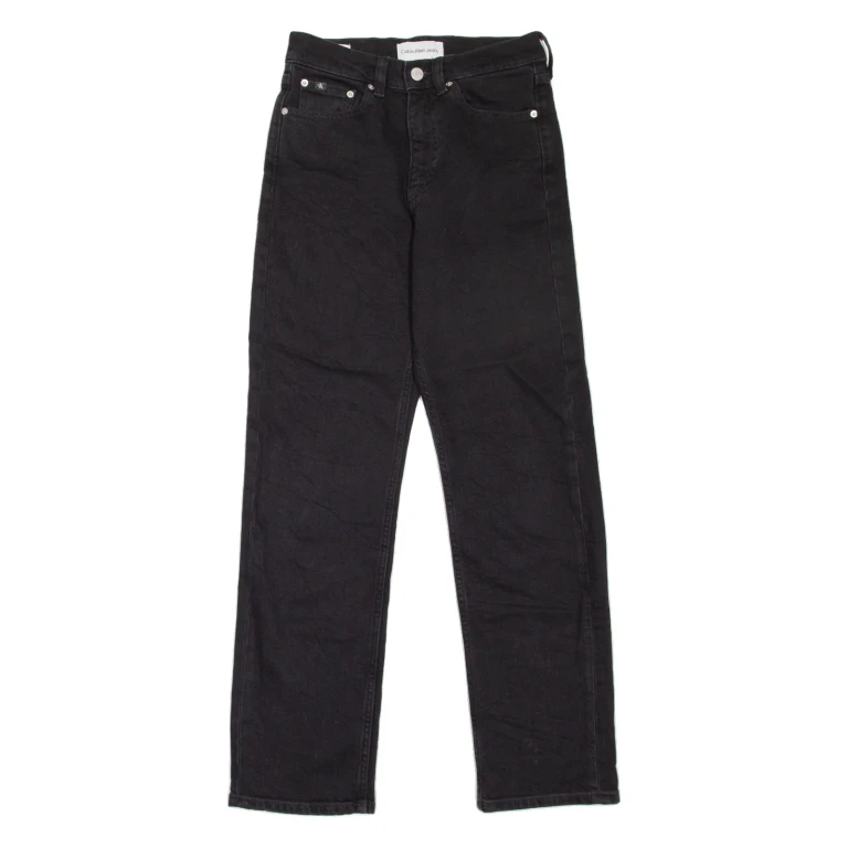 CALVIN KLEIN JEANS High Rise Womens Jeans Black Regular Straight W26 L30