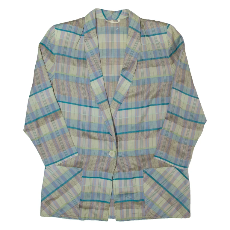 Womens Blazer Jacket Grey 90s Check M