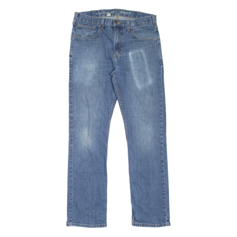 CARHARTT Mens Jeans Blue Relaxed Straight Stone Wash W32 L32