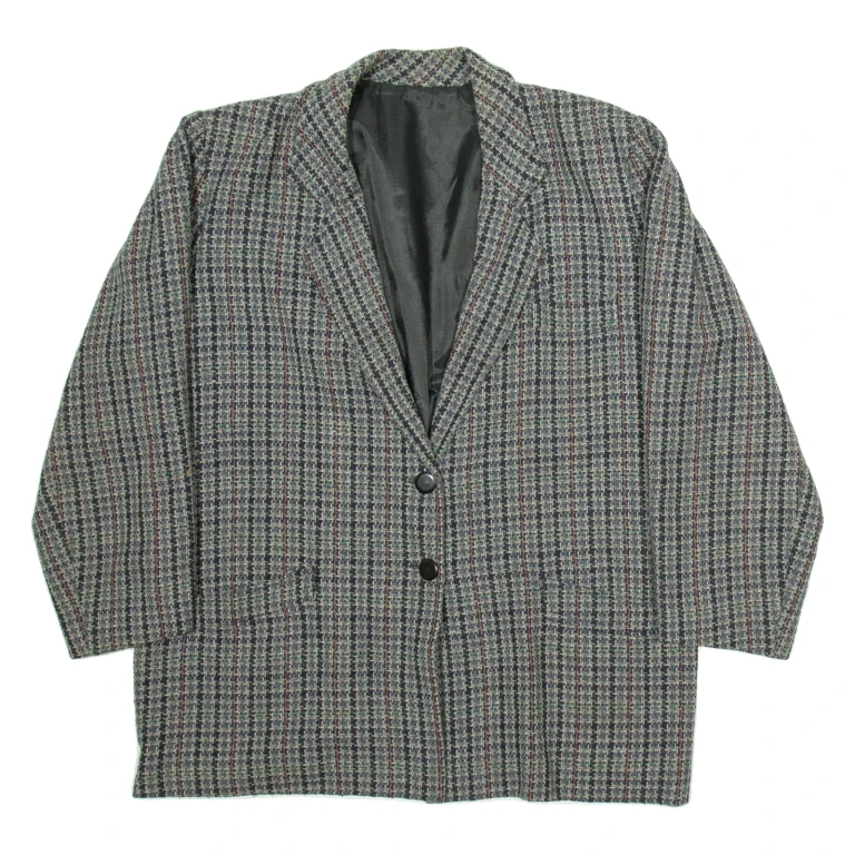 Mens Blazer Jacket Grey Check L