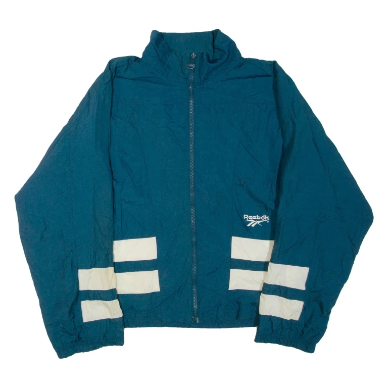 REEBOK Womens Track Jacket Green Nylon XL