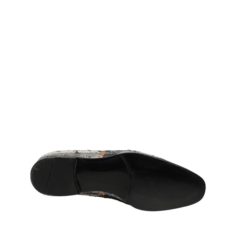 Dolce & Gabbana Multicolor Embroidered Sequin Loafers Shoes Leather - Men