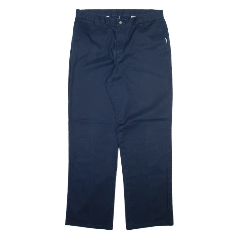 DICKIES Mens Trousers Blue Regular Straight W34 L31