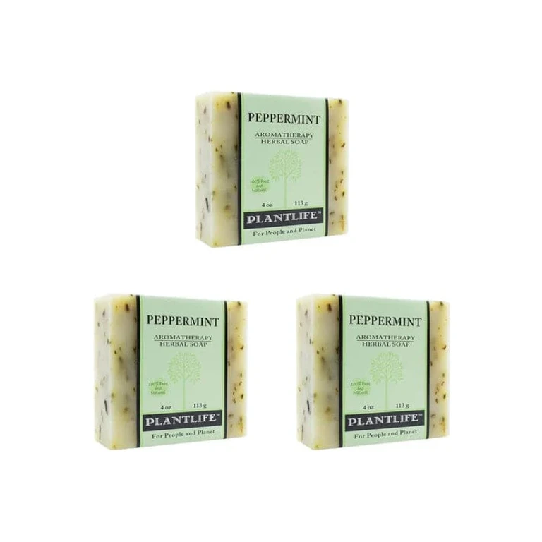 Peppermint 3-pack Bar Soap - Moisturizing and Soothing Soap for Your Skin - Hand Crafted Using Plant-Based Ingredients - Made in California 4oz Bar