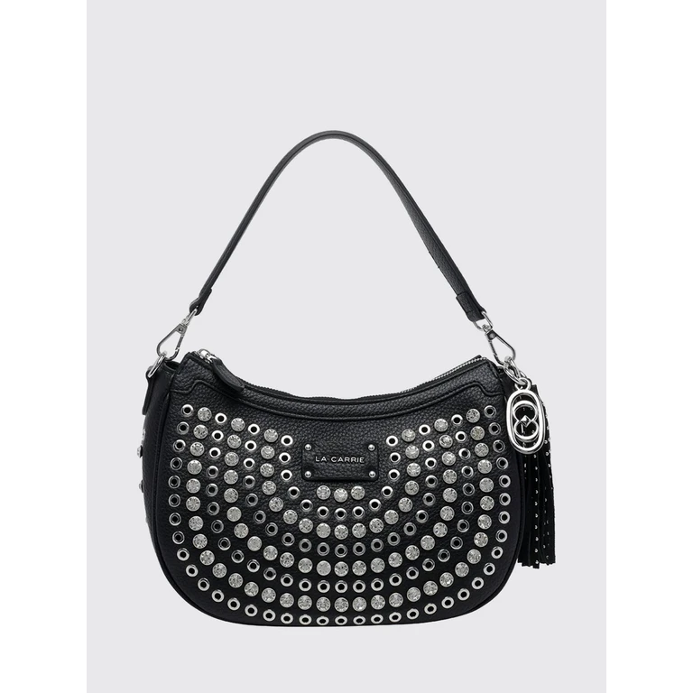Andromeda Crystal-Embroidered Shoulder Bag with Eyelets (161MDB179TBSBLA)