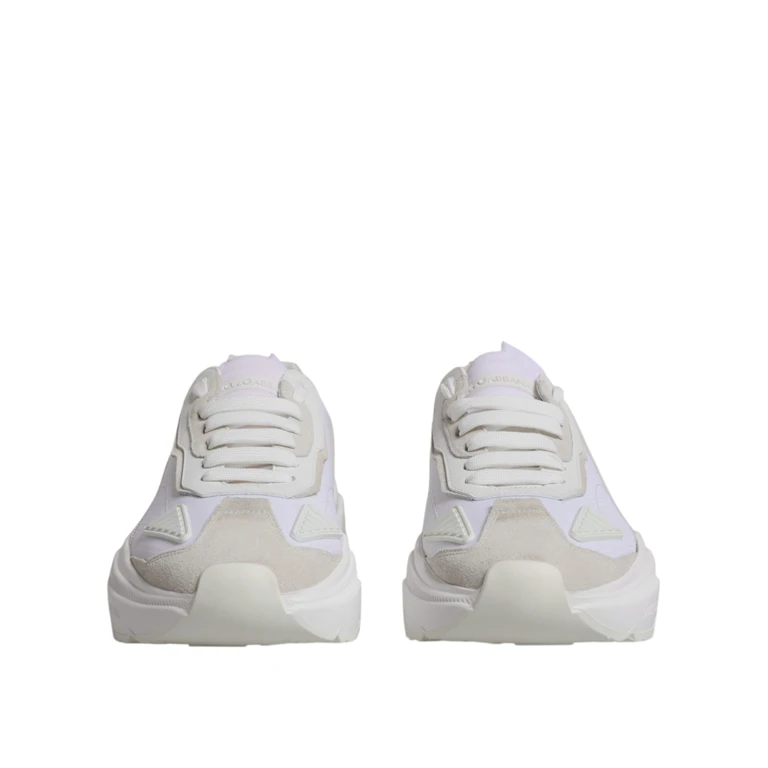 Dolce & Gabbana White Leather Daymaster Low Top Sneakers Shoes - Men