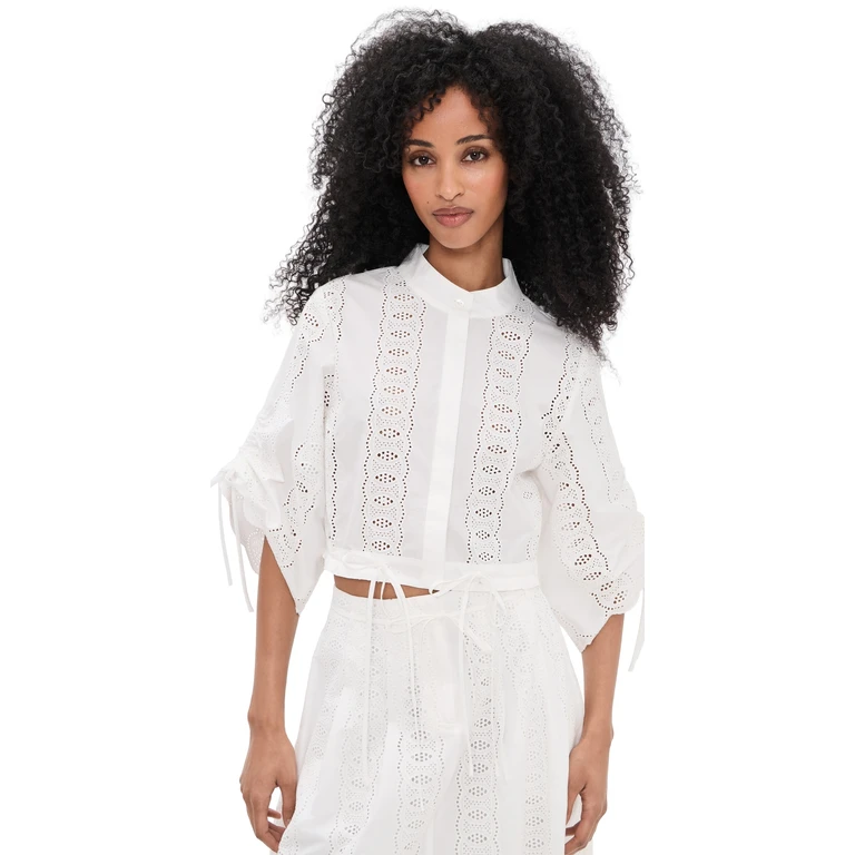 Eva Top White Eyelet XL