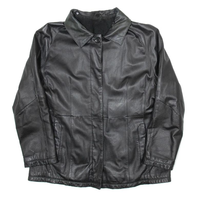 YESSICA Womens Biker Jacket Black Leather M