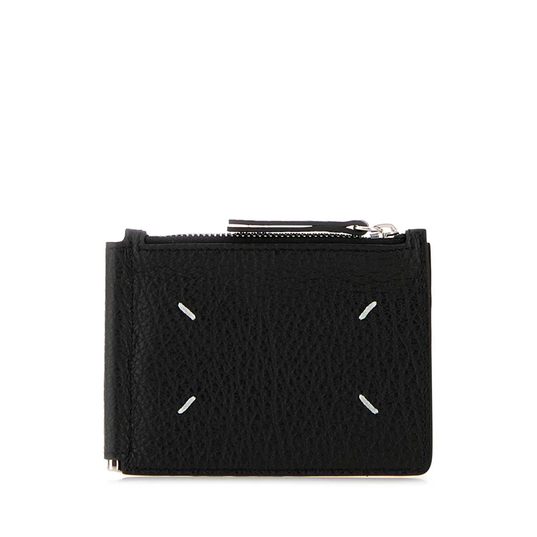 Maison Margiela Black Leather Wallet Portafogli - Women