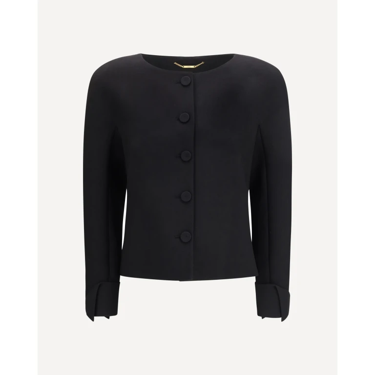Veste cintrée sans col Chloé en crêpe de laine