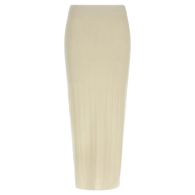 Max Mara White Cashmere Midi Skirt - Women