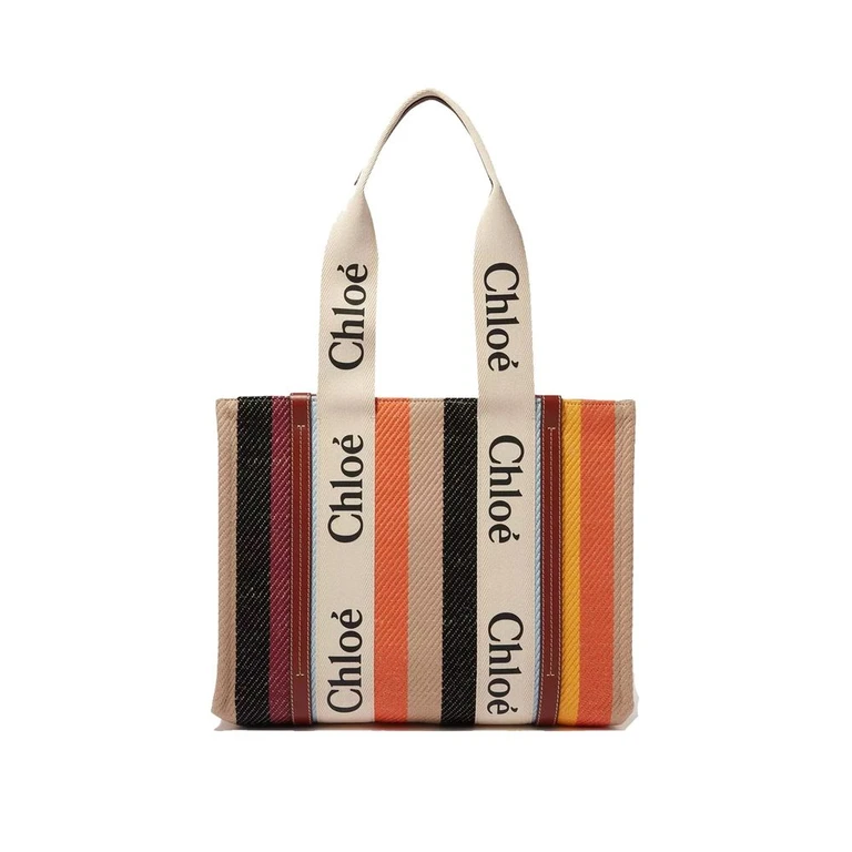Chloé Beige Linen Tote Bag - Women