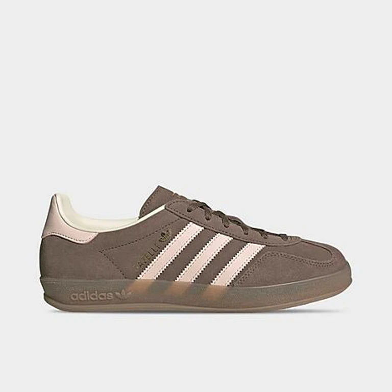 adidas Women's Originals Gazelle Indoor Casual Shoes in Earth Strata/Wonder Quartz/Gum Size: 5.0