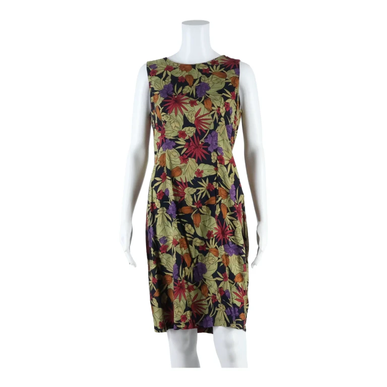 SAG HARBOUR Womens Shift Dress Black Floral Sleeveless Knee Length S