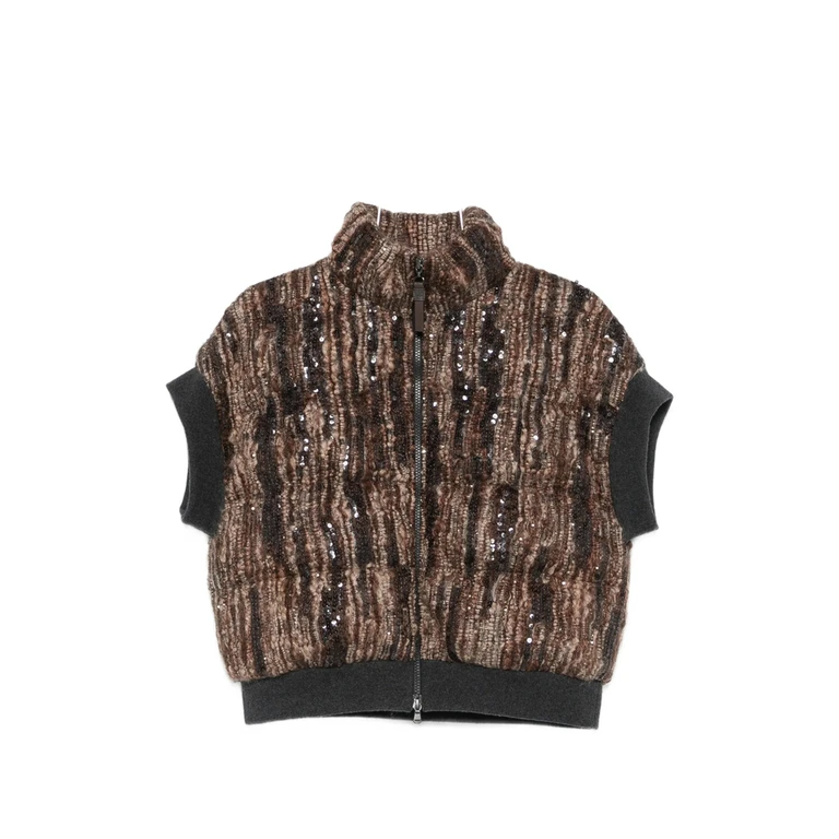 Sequin-embellished Sleeveless Gilet