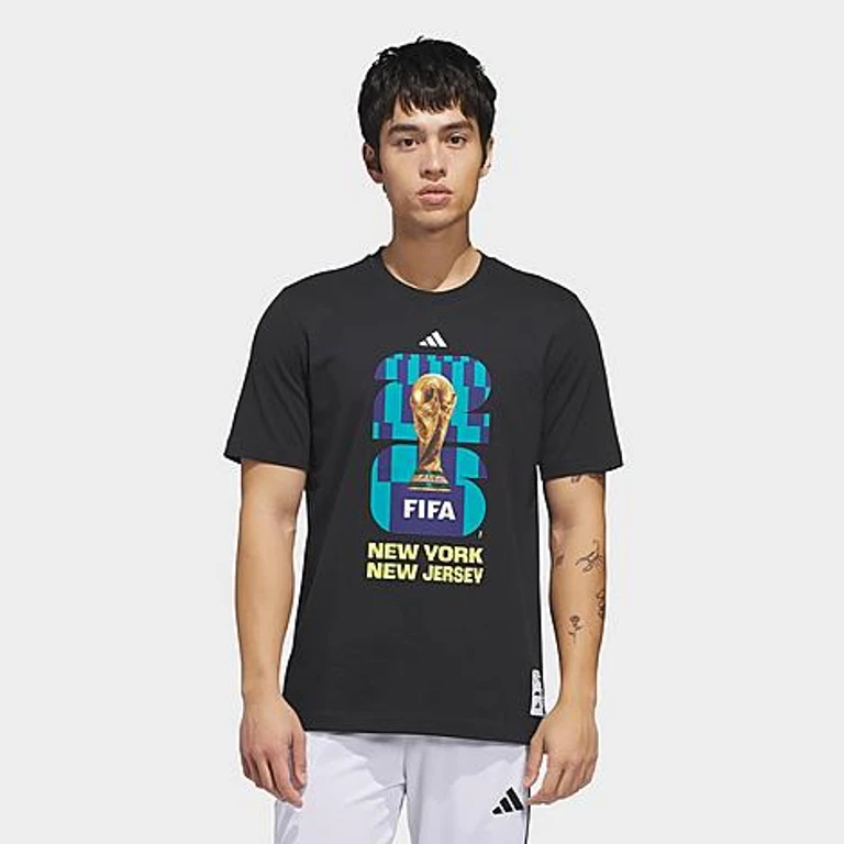 adidas Men's Soccer FIFA World Cup 26 Host City New York New Jersey Graphic T-Shirt in Black Size: XS
