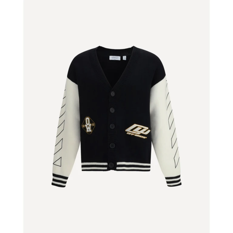 OFF-WHITE Star Logo Diagonal Varsity Cardigan Male L