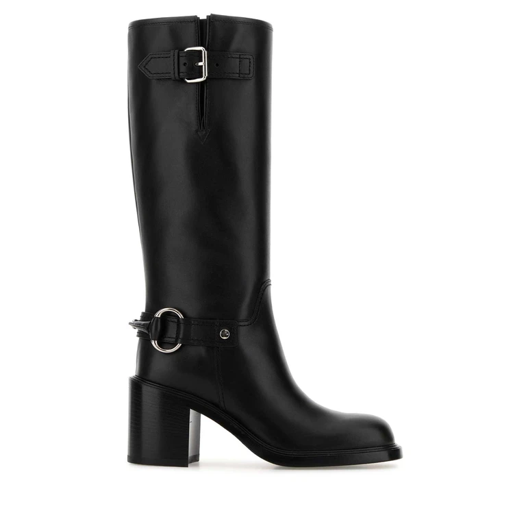 Gucci Black Leather Boots Stivali - Women