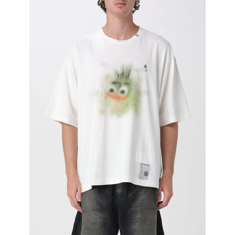 Oversized Cotton T-shirt with Graphic Logo Print (J16TS861WHITE)