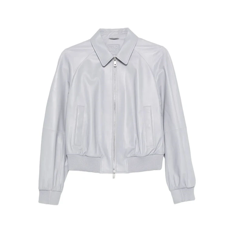 Leather Raglan Bomber Jacket