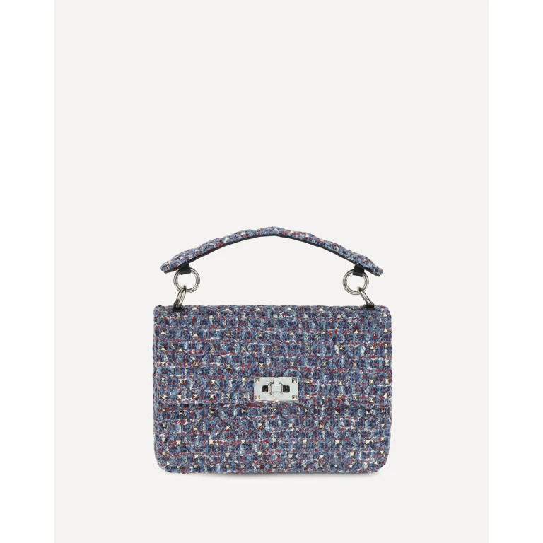 Rockstud Spike Tweed Handbag Female UNI