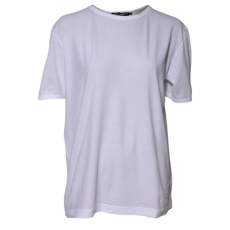 Dolce & Gabbana White Cotton Crew Neck Short Sleeves T-Shirt - Women