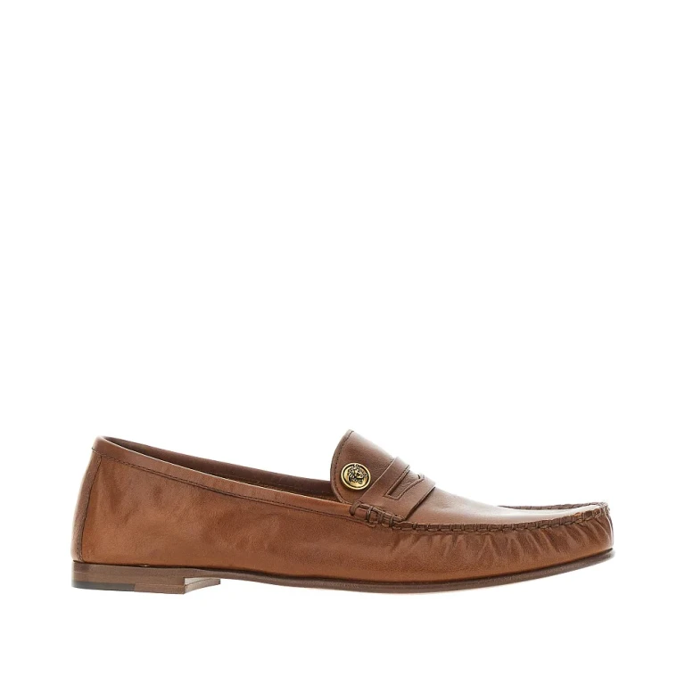 VERSACE Leather loafers with Medusa detail Man 40