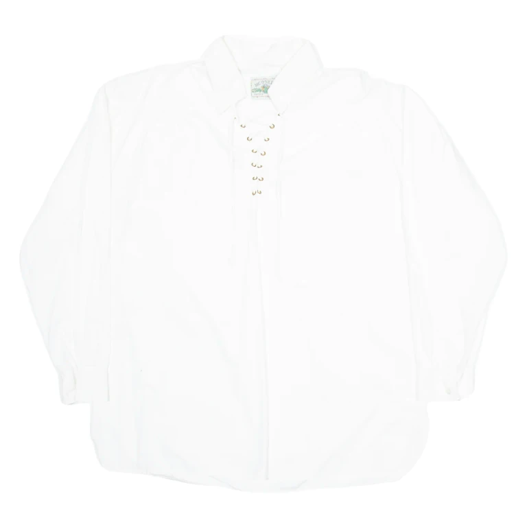 MC O'NEAL Mens Plain Shirt White Long Sleeve L