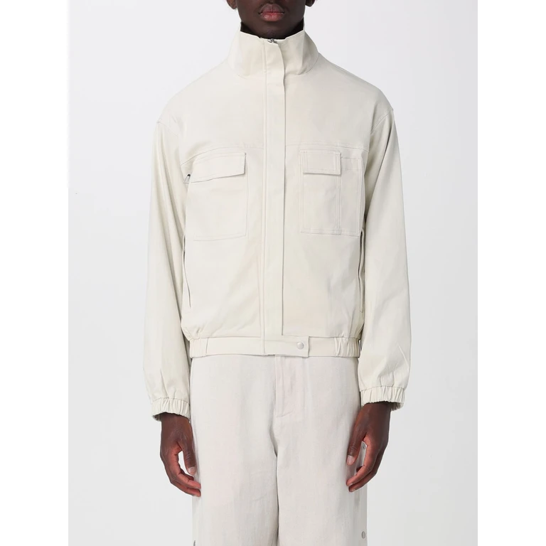 Barrau Cotton Bomber Jacket with High Neck and Concealed Closure (BARRAUJACKETECRU)
