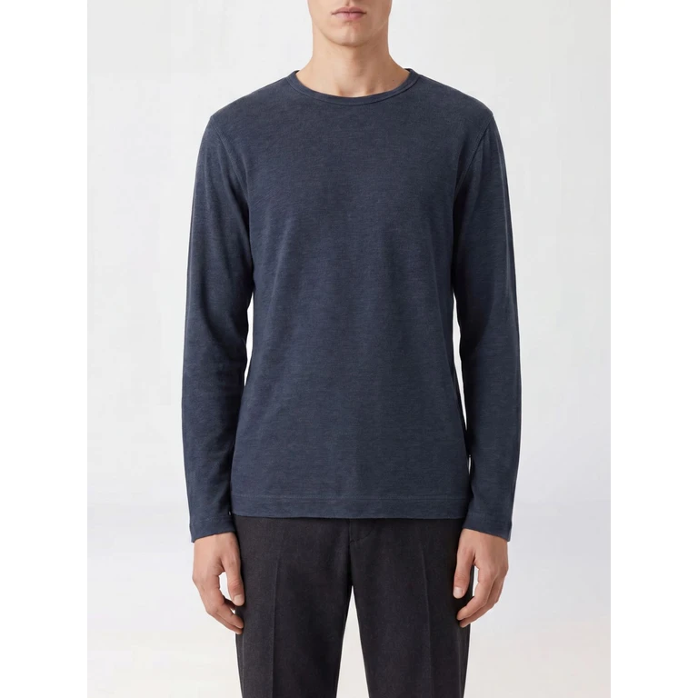 Long-Sleeved T-Shirt in a Linen Blend with Crew Neck (C8525041K20185)