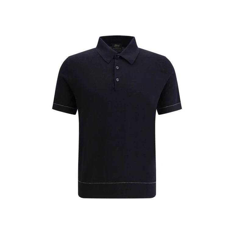 Brioni Black Cotton Polo Shirt - Men