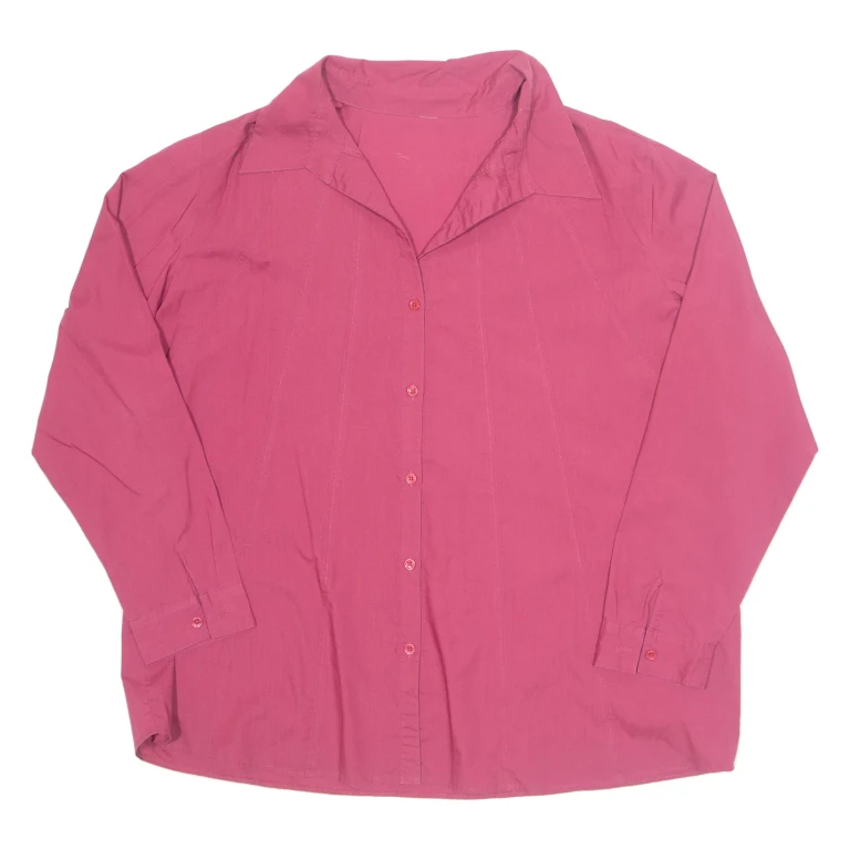 Womens Shirt Pink Collared Long Sleeve L