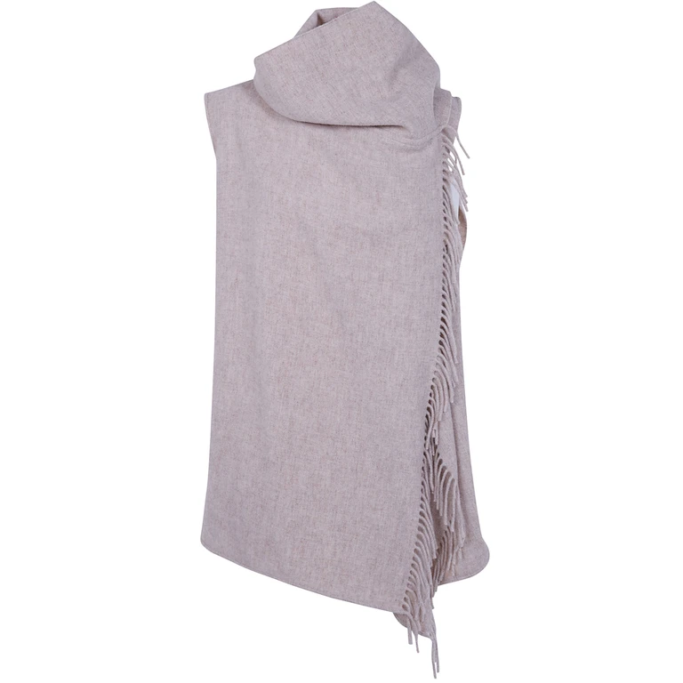 Scarf Wool Blend Cape Vest