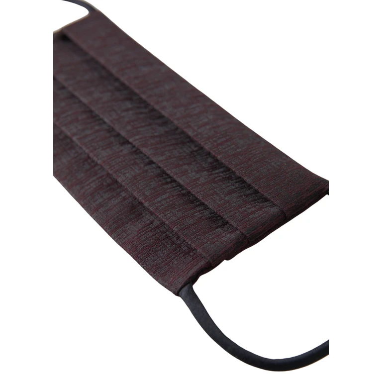 Dolce & Gabbana Maroon Pleated Elastic Ear Strap Face Mask Marrone Accessory - Women