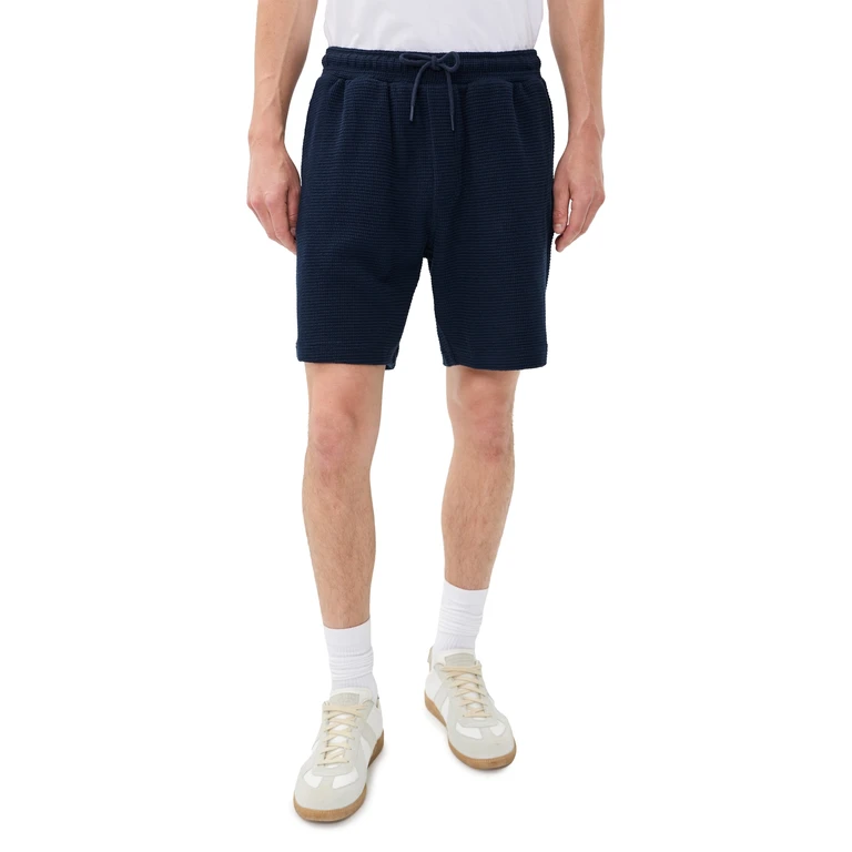 Wax London Sam Textured Interlock Shorts 8 Navy L
