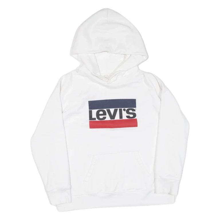 LEVI'S Womens White Hoodie L