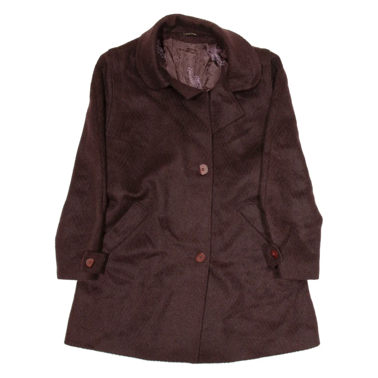 Womens Overcoat Jacket Purple Wool M