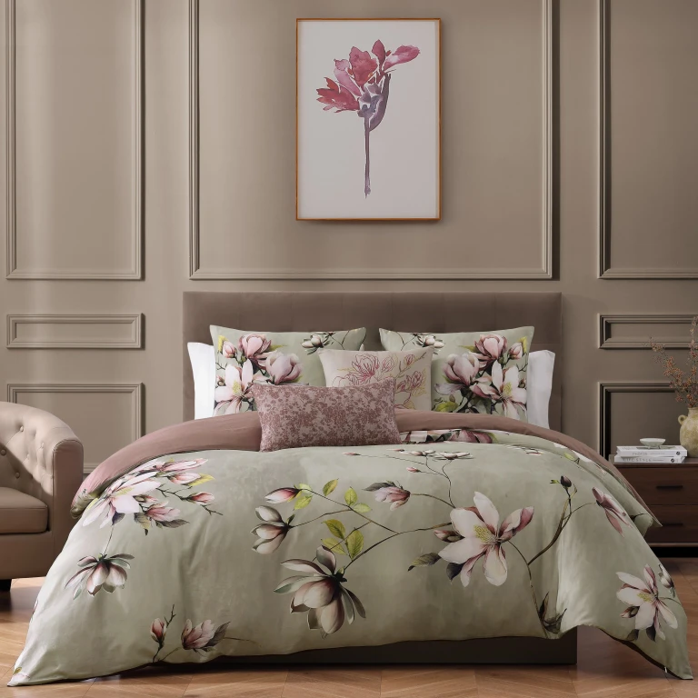 Purple Lilies 5 Piece Reversible Comforter Set