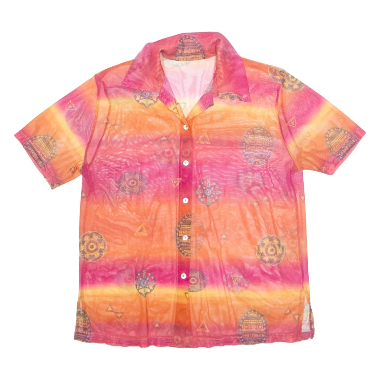 Sheer Womens Shirt Orange L