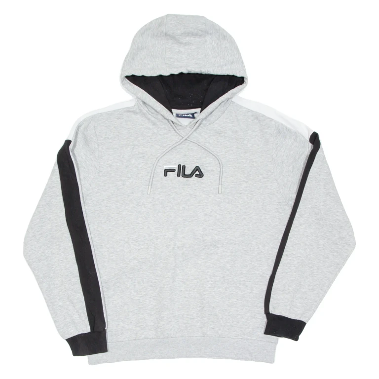 FILA Womens Grey Hoodie Pullover L
