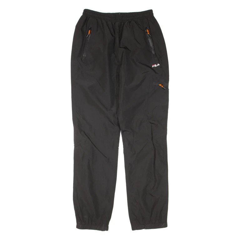 FILA Mens Track Pants Black Tapered S W28 L31
