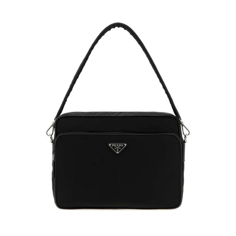 Black Canvas Shopping Bag Nero Borse A Mano