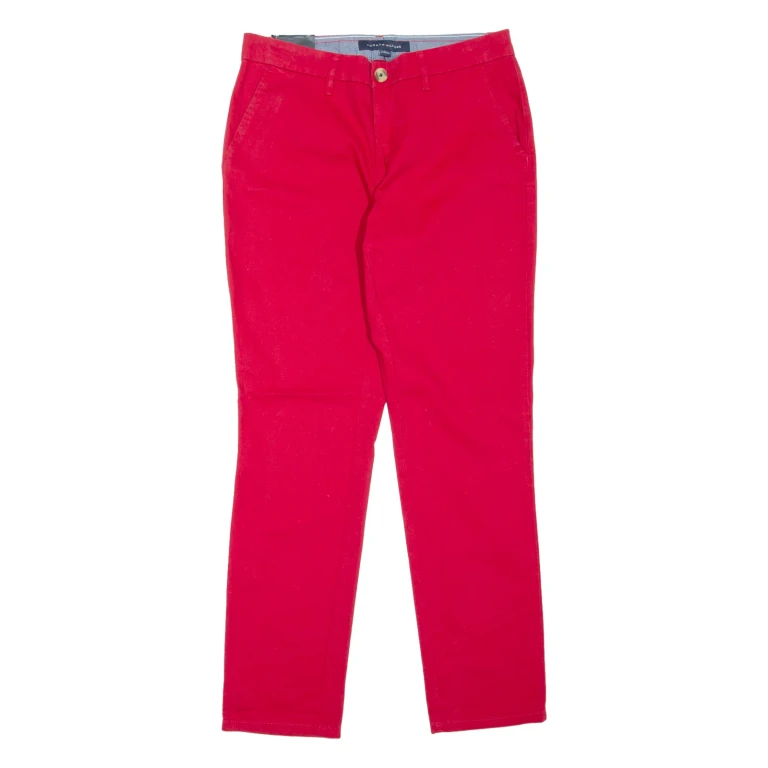 TOMMY HILFIGER Hampton Chino Womens Trousers Red Regular Tapered W30 L29