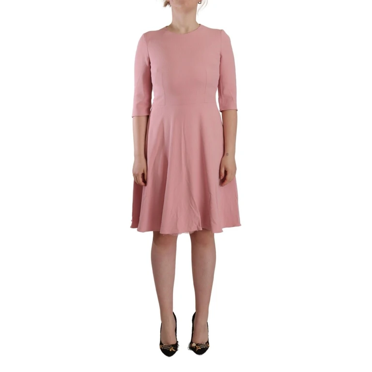 Dolce & Gabbana Pink 3-4 Sleeves Viscose Blend A-Line Dress Acetate Elastane - Women